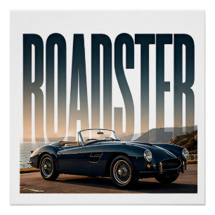 Roadster Luxus Open Road Editorial Grafik Poster
