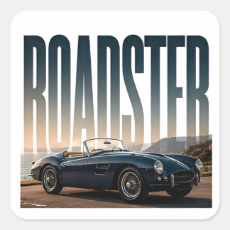 Roadster Luxus Open Road Editorial Grafik Quadratischer Aufkleber