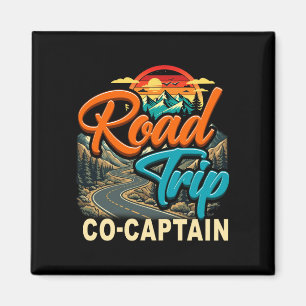 Roadtrip-Co-Kapitän reisende Familie Camping Magnet