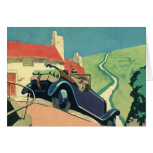 Roadtrip mit einem Oldtimer-Cabrio auf dem Land