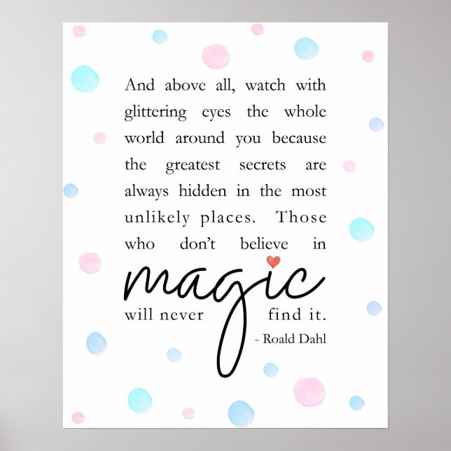Roald Dahl Quote Poster (Vorne)