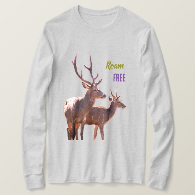 Roam Free Deers Long Sleeves Top (Design vorne)
