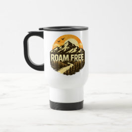 Roam Free Vintage Mountain Adventure Outdoor Reisebecher