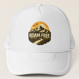 Roam Free Vintage Mountain Adventure Outdoor Truckerkappe