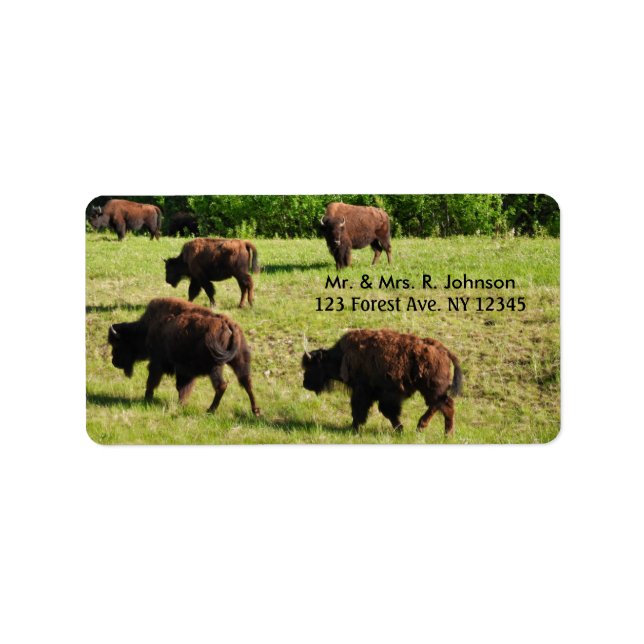 Roaming-Bison-Adressenkennzeichnung Adressaufkleber (Vorne)