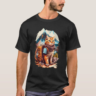 Roaming der Peaks Tourist Cat Backpacking Design T-Shirt