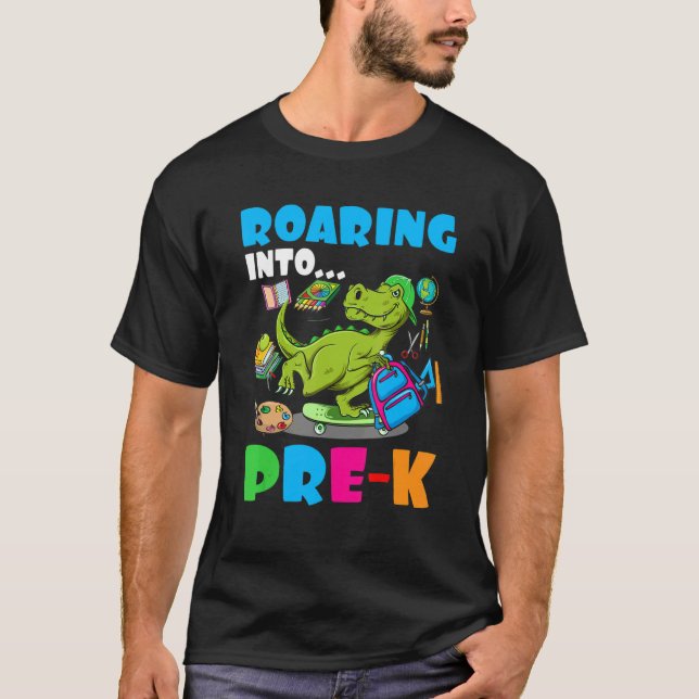 Roaming in prächtigen K Dinosaurier Kinder zurück  T-Shirt (Vorderseite)