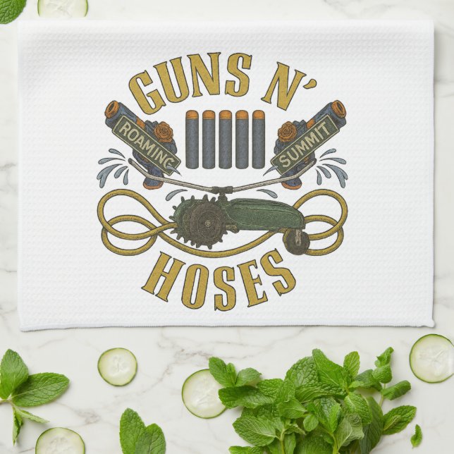 Roaming X Summit: Guns N' Hoses Nachbarschafts-Shi Geschirrtuch (Gefaltet)