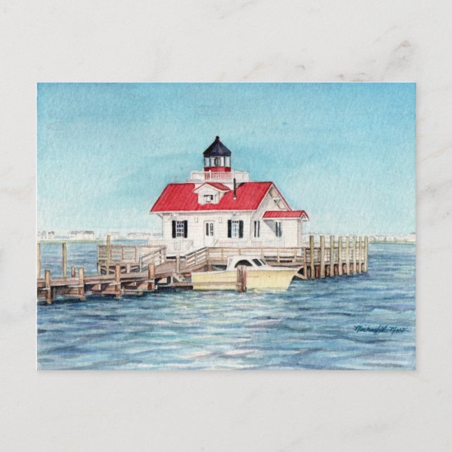 Roanoke Island Lighthouse Postcard Postkarte (Vorderseite)