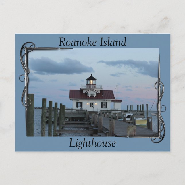 Roanoke Island Lighthouse Postkarte (Vorderseite)