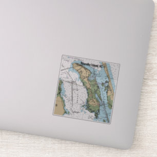 Roanoke Island NC Chart Aufkleber