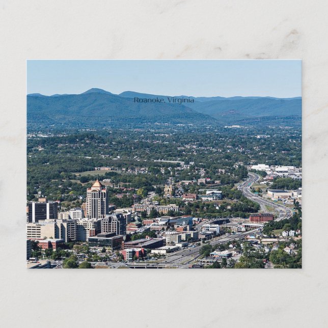 Roanoke, Panoramaaussicht auf Virginia, Postkarte (Vorderseite)
