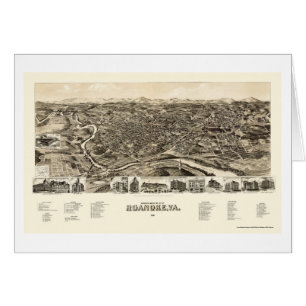 Roanoke, panoramische Karte VA - 1891