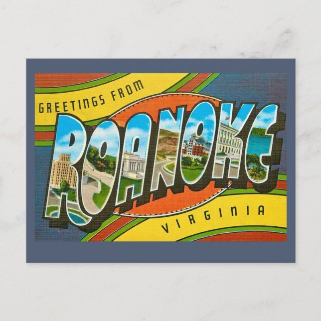  Roanoke, VA Vintage  Postkarte (Vorderseite)