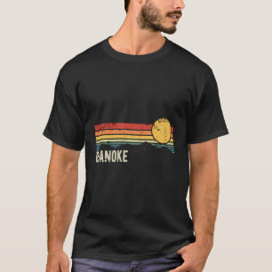 Roanoke Virginia Retro Sunset Distressed Style Des T-Shirt