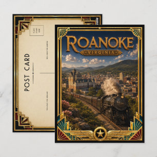 Roanoke Virginia Vintage Art Deco Golden Age Postkarte