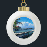 Roantan Beach, Honduras Keramik Kugel-Ornament<br><div class="desc">Roantan Beach,  Honduras Ornament. MEIN ORIGINALARTWORK unter Zazzle.com/virginia5050*,  FLORIDA GIFT STORE unter Zazzle.com/FloridaGiftStore* und BIRTHDAY GIFT STORE unter Zazzle.com/BirthdayGiftStore*</div>