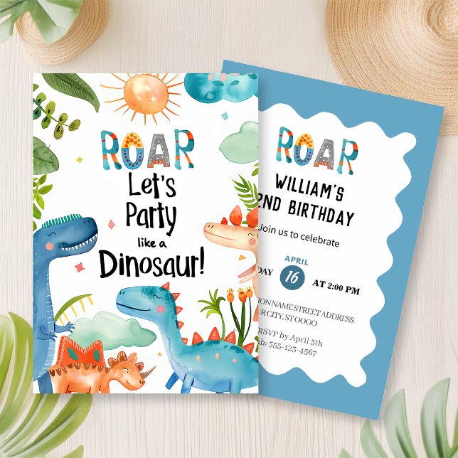ROAR! Dinosaur Birthday Party Einladung (Von Creator hochgeladen)