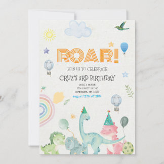 Roar Dinosaurier Einladung zum Geburtstag