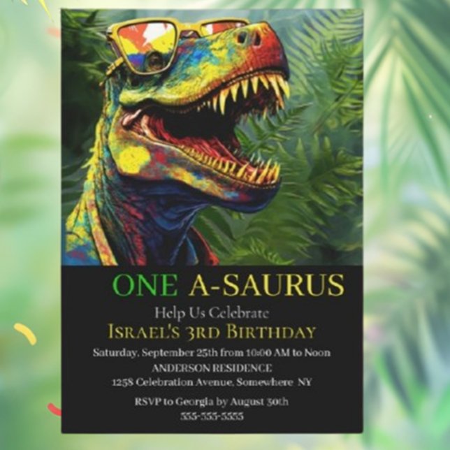 Roar-einige Dinosaurier Geburtstagseinladungen Einladung (Make your child's birthday roar-some with our adorable dinosaur invitations! )