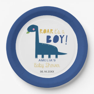 Roar es ist ein Junge Dinosaur Baby Dusche Niedlic Pappteller