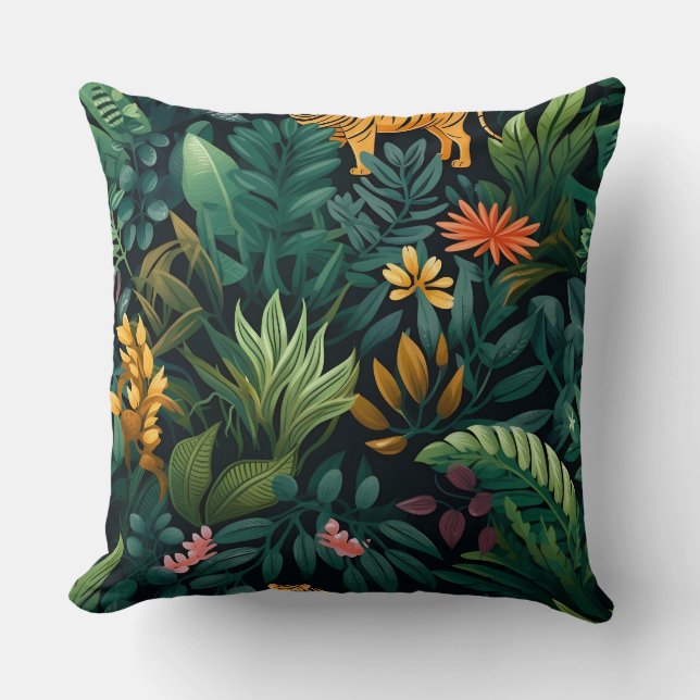 Roar & Exploration Rainforest Botanisch Kissen (Vorderseite)