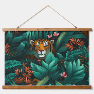 Roar & Exploration Rainforest Botanisch Wandteppich Mit Holzrahmen