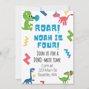 Roar I am Four Birthday Invite Einladung