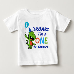 Roar I bin ein One-A-Saurus , Dinosaurier Geburtst Baby T-shirt