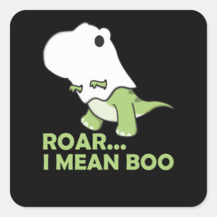 Roar I Gemein Boo Niedlich Kawaii Halloween T-Rex Quadratischer Aufkleber