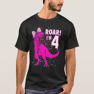 Roar I m 4 Four Year Old Dinosaurier Geburtstag 4. T-Shirt