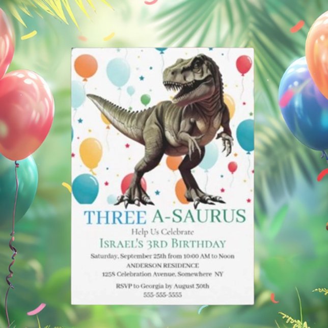 Roar in Fun Dinosaur Jurassic World Einladung (Make your child's birthday a dino-mite adventure with T-Rex themes! )