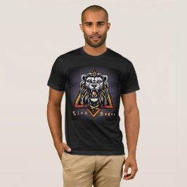 Roar in Style Geometric Lion Logo Men's Black t sh T-Shirt