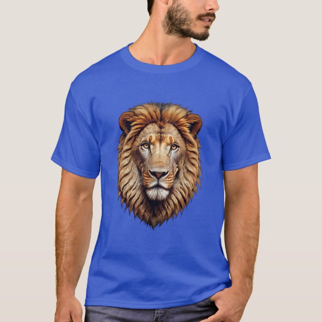 "Roar in Style: Unique Geometric Lion Logo T - Shi T-Shirt (Vorderseite)