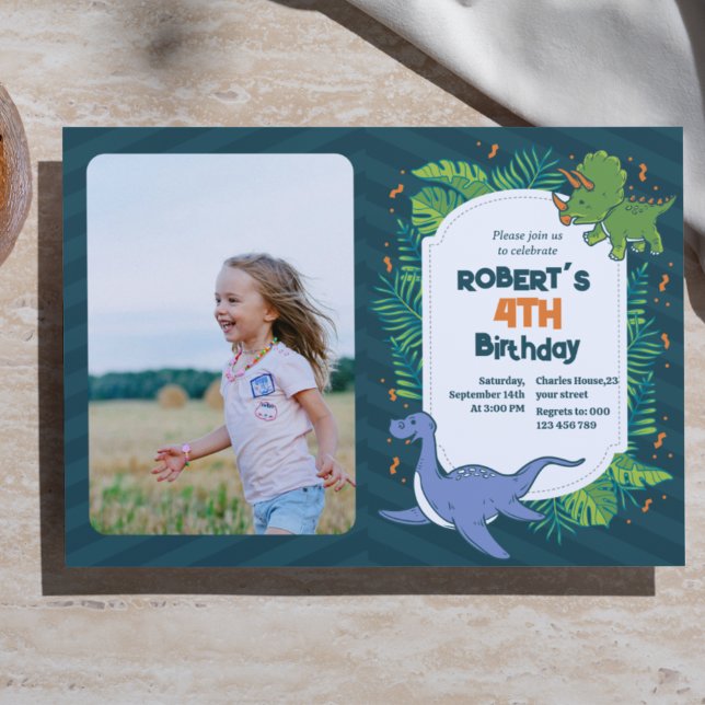 Roar into Fun! Dinosaur Birthday Invitation Templa Einladung (Roar into Fun! Dinosaur Birthday Invitation Template)