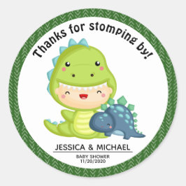 Roar It is a Dinosaur Baby Shower Runder Aufkleber