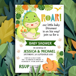 Roar It's a Dinosaur Baby Shower Einladung