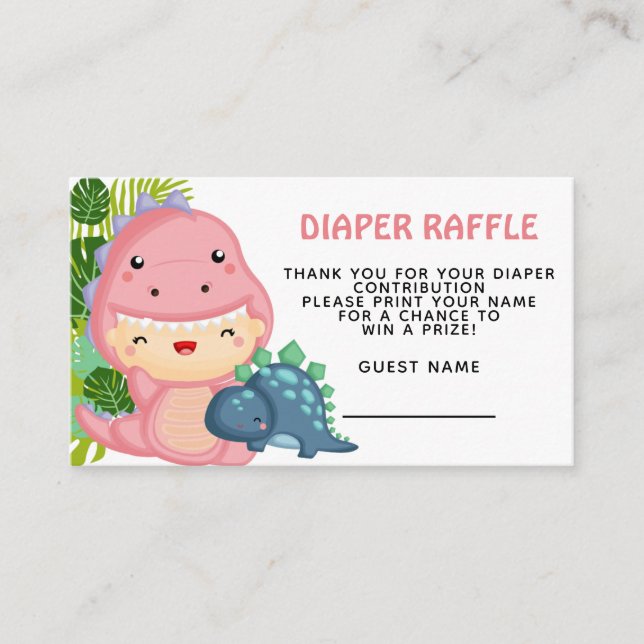 Roar It's a Dinosaur Girl Baby Shower Begleitkarte (Vorderseite)