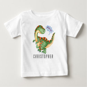 ROAR Niedlich Green Dinosaurier Boys Baby T-shirt