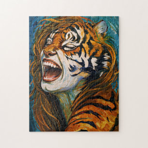 Roar of the Wild Heart - farbenfrohe Tigress Puzzle