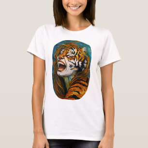 Roar of the Wild Heart - farbenfrohe Tigress T-Shirt