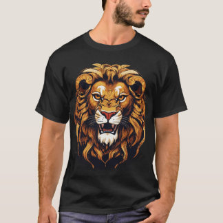 Roar of the Wild: Majestic Lion Roaring T - Shirt