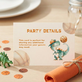 Roar & Score Basketball Dino Boy Birthday Party Begleitkarte