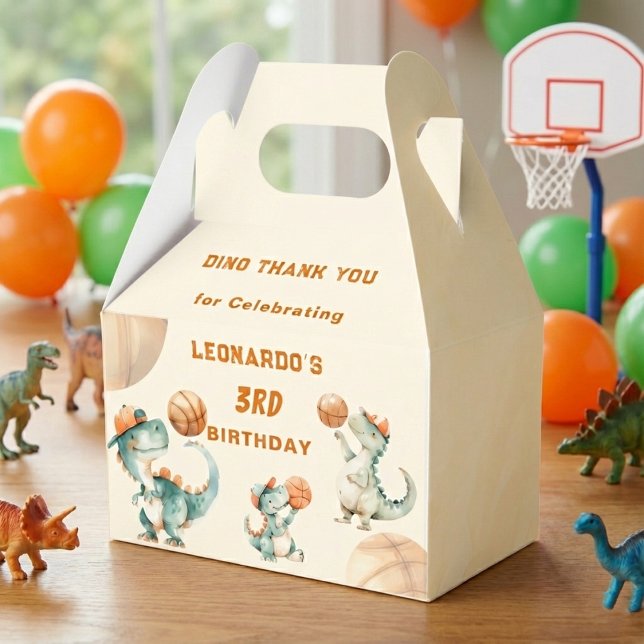 Roar & Score Basketball Dino Boy Birthday Party Geschenkschachtel (Von Creator hochgeladen)
