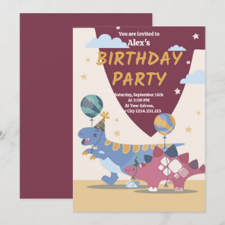 Roar-some Dino Party Einladungen: Spaß, einfaches  Einladung