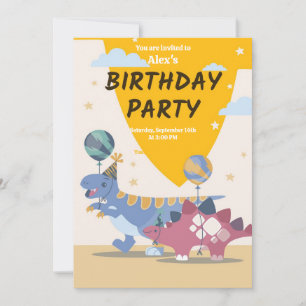 Roar-some Dino Party Einladungen: Spaß, einfaches  Einladung