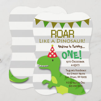 Roar wie ein Dinosaurier zum Geburtstag Einladung