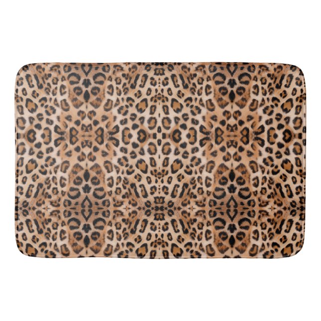 Roar with Style: Custom Leopard Print Bath Mat Badematte (Vorderseite)