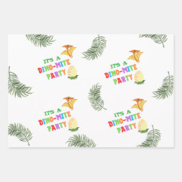 Roarfarbe: Atemberaubender Dinosaurier zum Geburts Geschenkpapier Set