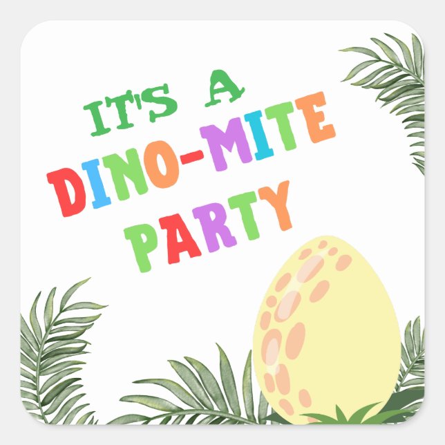 Roarfarbe: Atemberaubender Dinosaurier zum Geburts Quadratischer Aufkleber (Vorderseite)